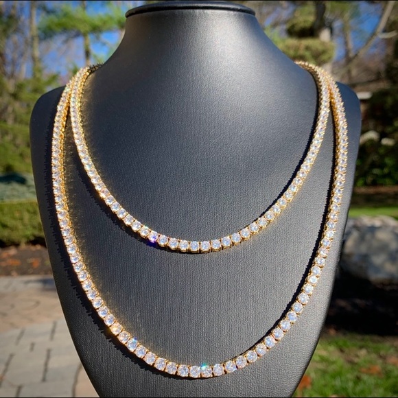 4mm Premium Gold Tennis Chain 18”/22” - Picture 1 of 3